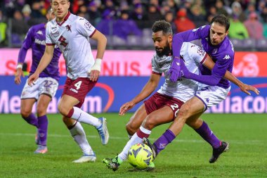 Giacomo Bonaventura (ACF Fiorentina) and Koffi Djidji (Torino FC) during italian soccer Serie A match ACF Fiorentina vs Torino FC at the Artemio Franchi stadium in Florence, Italy, January 21, 2023 - Credit: Lisa Guglielm