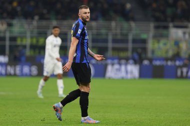 Milan Skriniar of FC Internazionale reacts during Serie A 2022/23 football match between FC Internazionale and Empoli FC at Giuseppe Meazza Stadium, Milan, Italy on January 23, 2023 - Credit: Fabrizio Carabelli/LiveMedi