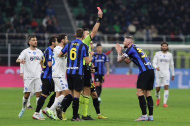 Milan Skriniar of FC Internazionale red card during Serie A 2022/23 football match between FC Internazionale and Empoli FC at Giuseppe Meazza Stadium, Milan, Italy on January 23, 2023 - Credit: Fabrizio Carabelli/LiveMedi