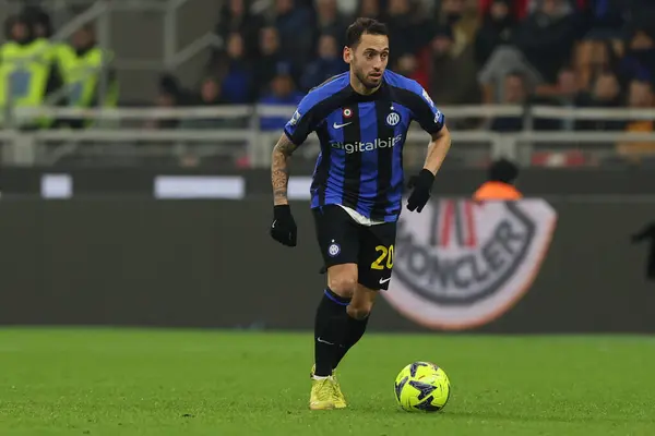 stock image Hakan Calhanoglu of FC Internazionale in action during Serie A 2022/23 football match between FC Internazionale and Empoli FC at Giuseppe Meazza Stadium, Milan, Italy on January 23, 2023 - Credit: Fabrizio Carabelli/LiveMedi