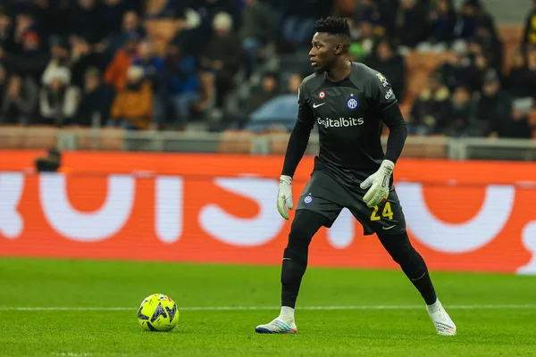 Andre Onana of FC Internazionale in action during Serie A 2022/23 football match between FC Internazionale and Empoli FC at Giuseppe Meazza Stadium, Milan, Italy on January 23, 2023 - Credit: Fabrizio Carabelli/LiveMedi