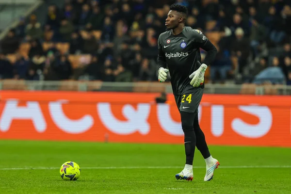 Andre Onana of FC Internazionale in action during Serie A 2022/23 football match between FC Internazionale and Empoli FC at Giuseppe Meazza Stadium, Milan, Italy on January 23, 2023 - Credit: Fabrizio Carabelli/LiveMedi