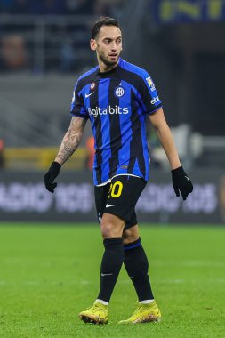 Hakan Calhanoglu of FC Internazionale looks on during Serie A 2022/23 football match between FC Internazionale and Empoli FC at Giuseppe Meazza Stadium, Milan, Italy on January 23, 2023 - Credit: Fabrizio Carabelli/LiveMedi