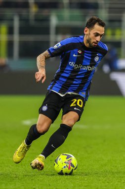 Hakan Calhanoglu of FC Internazionale in action during Serie A 2022/23 football match between FC Internazionale and Empoli FC at Giuseppe Meazza Stadium, Milan, Italy on January 23, 2023 - Credit: Fabrizio Carabelli/LiveMedi