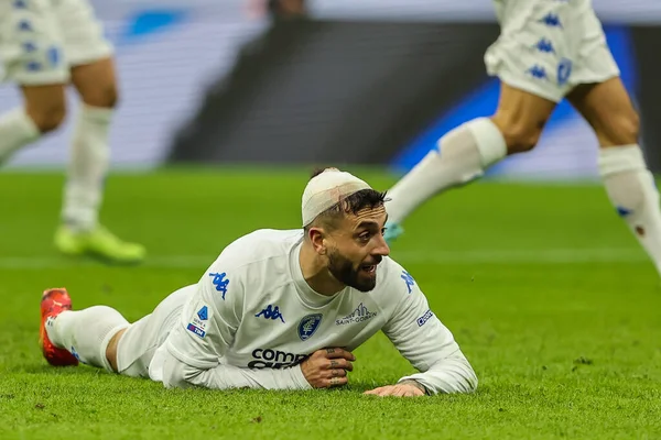 Francesco Caputo of Empoli FC reacts during Serie A 2022/23 football match between FC Internazionale and Empoli FC at Giuseppe Meazza Stadium, Milan, Italy on January 23, 2023 - Credit: Fabrizio Carabelli/LiveMedi