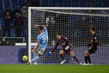 Sergej Milinkovic-Savic (SS Lazio) goal 1-0 during the Italian Football Championship League A 2022/2023 match between SS Lazio vs AC Milan at the Olimpic Stadium in Rome on 24 January 2023. - Credit: Fabrizio Corradetti/LiveMedi
