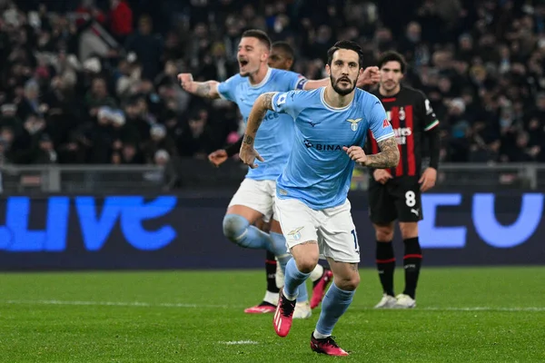 Luis Alberto (SS Lazio) celebrates after scoring the goal 3-0 during the Italian Football Championship League A 2022/2023 match between SS Lazio vs AC Milan at the Olimpic Stadium in Rome on 24 January 2023. - Credit: Fabrizio Corradetti/LiveMedi