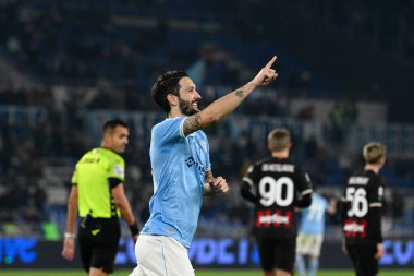 Luis Alberto (SS Lazio) celebrates after scoring the goal 3-0 during the Italian Football Championship League A 2022/2023 match between SS Lazio vs AC Milan at the Olimpic Stadium in Rome on 24 January 2023. - Credit: Fabrizio Corradetti/LiveMedi