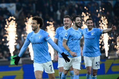 Felipe Anderson (SS Lazio) celebrates after scoring the goal 4-0 during the Italian Football Championship League A 2022/2023 match between SS Lazio vs AC Milan at the Olimpic Stadium in Rome on 24 January 2023. - Credit: Fabrizio Corradetti/LiveMedi