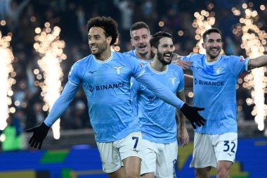 Felipe Anderson (SS Lazio) celebrates after scoring the goal 4-0 during the Italian Football Championship League A 2022/2023 match between SS Lazio vs AC Milan at the Olimpic Stadium in Rome on 24 January 2023. - Credit: Fabrizio Corradetti/LiveMedi