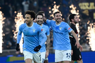 Felipe Anderson (SS Lazio) celebrates after scoring the goal 4-0 during the Italian Football Championship League A 2022/2023 match between SS Lazio vs AC Milan at the Olimpic Stadium in Rome on 24 January 2023. - Credit: Fabrizio Corradetti/LiveMedi