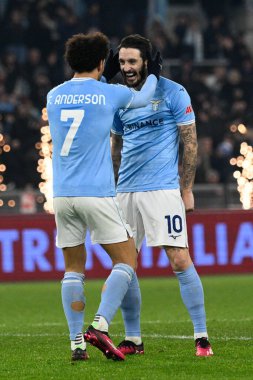 Felipe Anderson (SS Lazio) celebrates after scoring the goal 4-0 during the Italian Football Championship League A 2022/2023 match between SS Lazio vs AC Milan at the Olimpic Stadium in Rome on 24 January 2023. - Credit: Fabrizio Corradetti/LiveMedi