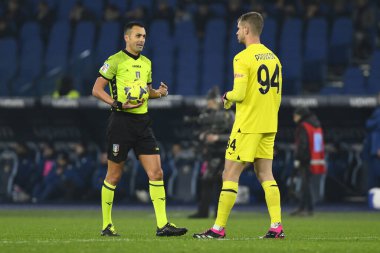 Referee Marco Di Bello and Ivan Provedel of S.S. LAZIO during the 19th day of the Serie A Championship between S.S. Lazio vs A.C. Milan on January 24, 2023 at the Stadio Olimpico in Rome, Italy. - Credit: Domenico Cippitelli/LiveMedi