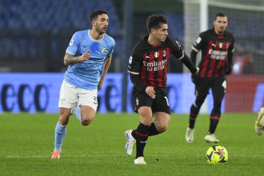 Brahim Diaz of A.C. Milan and Danilo Cataldi of S.S. LAZIO during the 19th day of the Serie A Championship between S.S. Lazio vs A.C. Milan on January 24, 2023 at the Stadio Olimpico in Rome, Italy. - Credit: Domenico Cippitelli/LiveMedi