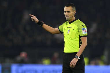 Referee Marco Di Bello during the 19th day of the Serie A Championship between S.S. Lazio vs A.C. Milan on January 24, 2023 at the Stadio Olimpico in Rome, Italy. - Credit: Domenico Cippitelli/LiveMedi