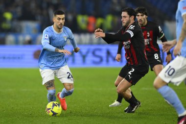Mattia Zaccagni of S.S. LAZIO and Davide Calabria of A.C. Milan during the 19th day of the Serie A Championship between S.S. Lazio vs A.C. Milan on January 24, 2023 at the Stadio Olimpico in Rome, Italy. - Credit: Domenico Cippitelli/LiveMedi