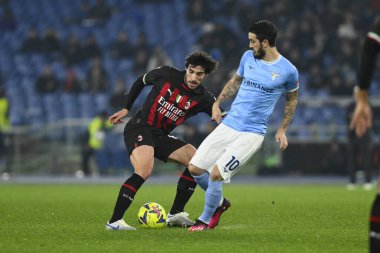 Sandro Tonali of A.C. Milan and Luis Alberto of S.S. LAZIO during the 19th day of the Serie A Championship between S.S. Lazio vs A.C. Milan on January 24, 2023 at the Stadio Olimpico in Rome, Italy. - Credit: Domenico Cippitelli/LiveMedi