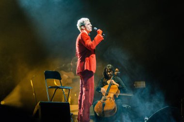 Achille Lauro on stage during Italian singer Music Concert Achille Lauro - Unplugged live in theatre at the Teatro Arcimboldi in Milan, Italy, January 24, 2023 - Credit: Rossella Mel