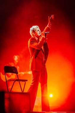 Achille Lauro on stage during Italian singer Music Concert Achille Lauro - Unplugged live in theatre at the Teatro Arcimboldi in Milan, Italy, January 24, 2023 - Credit: Rossella Mel