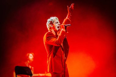 Achille Lauro on stage during Italian singer Music Concert Achille Lauro - Unplugged live in theatre at the Teatro Arcimboldi in Milan, Italy, January 24, 2023 - Credit: Rossella Mel