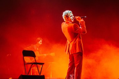 Achille Lauro on stage during Italian singer Music Concert Achille Lauro - Unplugged live in theatre at the Teatro Arcimboldi in Milan, Italy, January 24, 2023 - Credit: Rossella Mel