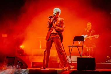 Achille Lauro on stage during Italian singer Music Concert Achille Lauro - Unplugged live in theatre at the Teatro Arcimboldi in Milan, Italy, January 24, 2023 - Credit: Rossella Mel