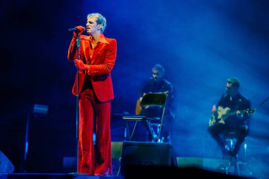 Achille Lauro on stage during Italian singer Music Concert Achille Lauro - Unplugged live in theatre at the Teatro Arcimboldi in Milan, Italy, January 24, 2023 - Credit: Rossella Mel
