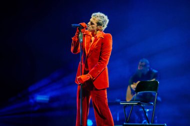 Achille Lauro on stage during Italian singer Music Concert Achille Lauro - Unplugged live in theatre at the Teatro Arcimboldi in Milan, Italy, January 24, 2023 - Credit: Rossella Mel