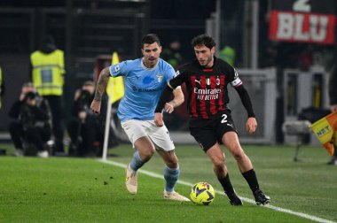 Davide Calabria (AC Milan) Alessio Romagnoli (SS Lazio) during the Italian Football Championship League A 2022/2023 match between SS Lazio vs AC Milan at the Olimpic Stadium in Rome on 24 January 2023. - Credit: Fabrizio Corradetti/LiveMedi