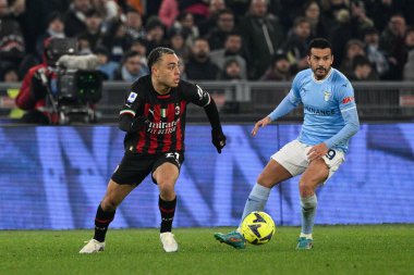 Sergino Dest (AC Milan)  during the Italian Football Championship League A 2022/2023 match between SS Lazio vs AC Milan at the Olimpic Stadium in Rome on 24 January 2023. - Credit: Fabrizio Corradetti/LiveMedi