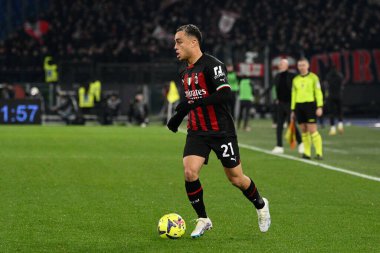 Sergino Dest (AC Milan)  during the Italian Football Championship League A 2022/2023 match between SS Lazio vs AC Milan at the Olimpic Stadium in Rome on 24 January 2023. - Credit: Fabrizio Corradetti/LiveMedi