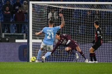 Sergej Milinkovic-Savic (SS Lazio) goal 1-0 during the Italian Football Championship League A 2022/2023 match between SS Lazio vs AC Milan at the Olimpic Stadium in Rome on 24 January 2023. - Credit: Fabrizio Corradetti/LiveMedi