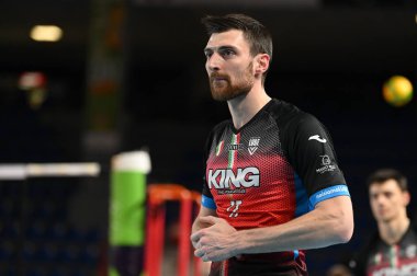 Simone Anzani #17 (Cucine Lube Civitanova) during CEV Champions League volleyball match Cucine Lube Civitanova vs Knack Roeselare at the Eurosuole Forum in Civitanova Marche, Italy, January 25, 2023 - Credit: Roberto Bartomeol