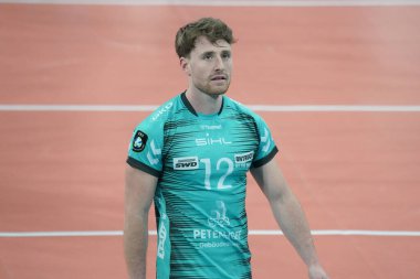 eric burggraf (n.12 swd povervolleys duren) during CEV Champions League volleyball match Sir Sicoma Monini Perugia sv SWD powervolleys Duren at the Pala Barton in Perugia, Italy, January 25, 2023 - Credit: Loris Cerquiglin