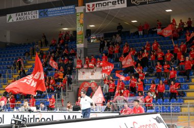 Supporter of the Cucine Lube Civitanova during CEV Champions League volleyball match Cucine Lube Civitanova vs Knack Roeselare at the Eurosuole Forum in Civitanova Marche, Italy, January 25, 2023 - Credit: Roberto Bartomeol