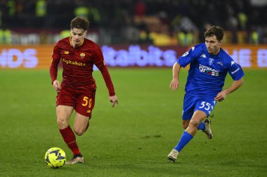 Nicola Zalewski of A.S. Roma and Tommaso Baldanzi of Empoli F.C. during the 21th day of the Serie A Championship between A.S. Roma vs Empoli F.C. on February 4, 2023 at the Stadio Olimpico in Rome, Italy. - Credit: Domenico Cippitelli/LiveMedi