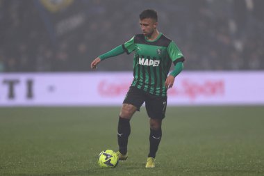 Matheus Henrique of U.S. Sassuolo Calcio in action during the Serie A match between U.S. Sassuolo Calcio and Atalanta Bergamasca Calcio at Mapei Stadium-Citta del Tricolore on February 4, 2023 in Reggio Emilia, Italy. - Credit: Luca Amedeo Bizzarri/L