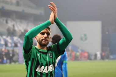 Domenico Berardi of U.S. Sassuolo Calcio during the Serie A match between U.S. Sassuolo Calcio and Atalanta Bergamasca Calcio at Mapei Stadium-Citta del Tricolore on February 4, 2023 in Reggio Emilia, Italy. - Credit: Luca Amedeo Bizzarri/LiveMedi