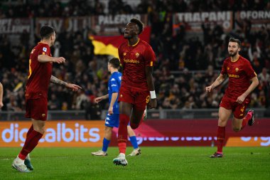 Tammy Abraham (AS Roma) celebrates after scoring the goal 2-0 during the Italian Football Championship League A 2022/2023 match between AS Roma vs Empoli FC at the Olimpic Stadium in Rome  on 04 February 2023. - Credit: Fabrizio Corradetti/LiveMedi