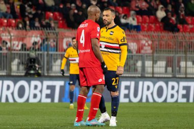 Marlon Santos(Monza) and Fabio Quagliarella(Sampdoria) during italian soccer Serie A match AC Monza vs UC Sampdoria at the U-Power Stadium in Monza, Italy, February 06, 2023 - Credit: Nicolas Morassutt