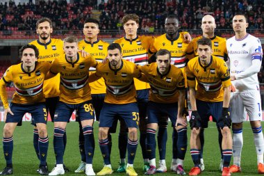 Sampdoria Line Up during italian soccer Serie A match AC Monza vs UC Sampdoria at the U-Power Stadium in Monza, Italy, February 06, 2023 - Credit: Nicolas Morassutt