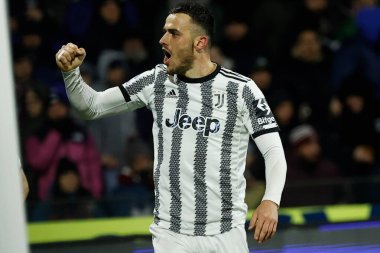 Filip Kostic of Juventus celebrates after scores during italian soccer Serie A match US Salernitana vs Juventus FC at the Arechi stadium in Salerno, Italy, February 07, 2023 - Credit: AGN Fot