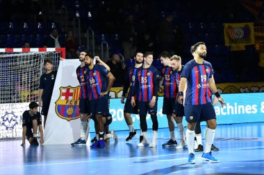 N'guessan (Barca) during Handball EHF Champions League - Barca vs Elverum Handball at the Palau Blaugrana in Barcelona, Spain, February 09, 2023 - Credit: Felipe Mondin