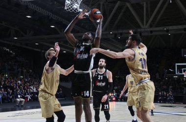 Mouhammadou Jaiteh (Segafredo Virtus Bologna) during the Euroleague basketball championship match Segafredo Virtus Bologna Vs. 
FC Barcelona - Bologna, Italy, February 09, 2023 at Segafredo Arena - Credit: Michele Nucci/LiveMedi