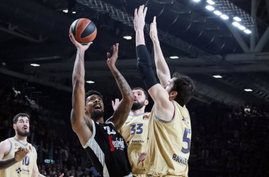 Jordan Mickey (Segafredo Virtus Bologna) during the Euroleague basketball championship match Segafredo Virtus Bologna Vs. 
FC Barcelona - Bologna, Italy, February 09, 2023 at Segafredo Arena - Credit: Michele Nucci/LiveMedi