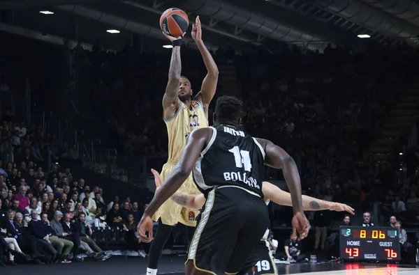 Cory Higgins (FC Barcelona) thwarted by Mouhammadou Jaiteh (Segafredo Virtus Bologna) during the Euroleague basketball championship match Segafredo Virtus Bologna Vs. 
FC Barcelona - Bologna, Italy, February 09, 2023 at Segafredo Arena - Credit: 