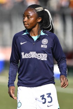 Ajara Nchout Njoya of F.C. Inter Women during the 17th day of the Serie A Championship between A.S. Roma Women and F.C. Inter Women at the Stadio Tre Fontane on 11th of February, 2023 in Rome, Italy. - Credit: Domenico Cippitelli/LiveMedi