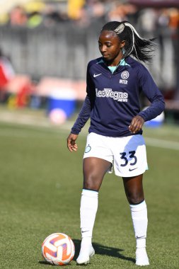 Ajara Nchout Njoya of F.C. Inter Women during the 17th day of the Serie A Championship between A.S. Roma Women and F.C. Inter Women at the Stadio Tre Fontane on 11th of February, 2023 in Rome, Italy. - Credit: Domenico Cippitelli/LiveMedi