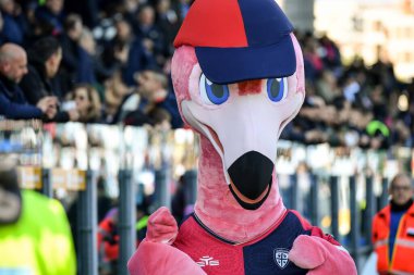 Pully Mascotte of Cagliari Calcio during Italian soccer Serie B match Cagliari Calcio vs Benevento Calcio at the Unipol Domus in Cagliari, Italy, February 11, 2023 - Credit: Luigi Can