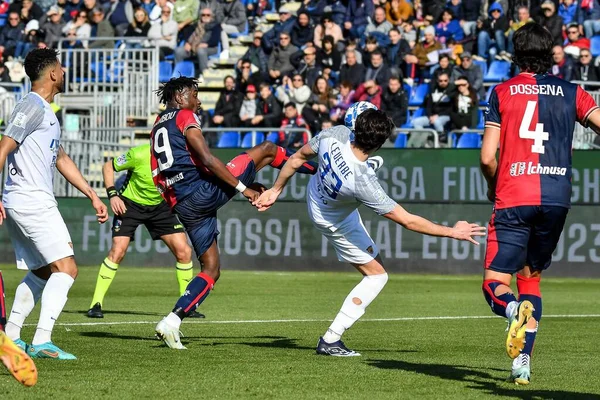 Maxime Jean Roberto Leverbe of Benevento Calcio during Italian soccer Serie B match Cagliari Calcio vs Benevento Calcio at the Unipol Domus in Cagliari, Italy, February 11, 2023 - Credit: Luigi Can